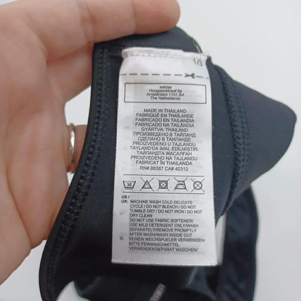 Adidas Graphic Logo Sports Bra Black Women's M Spellout Activewear Athlesiure